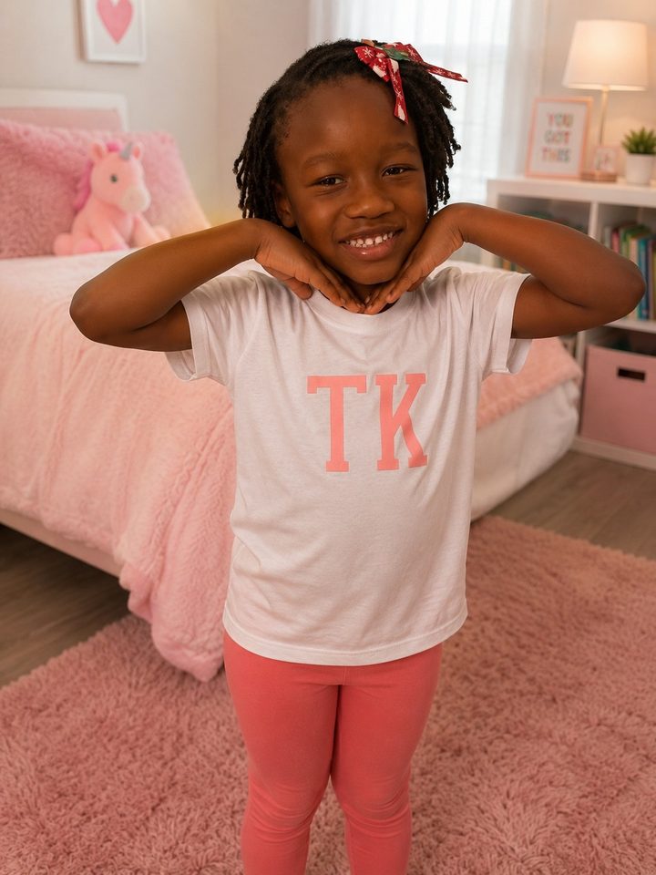 Ilah, TidyKids inventor, smiling in her bedroom